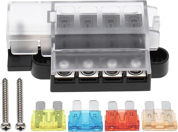 Automotive 4 Way Waterproof Fuse Box Metal Fuse Box 9.3x4.4cm